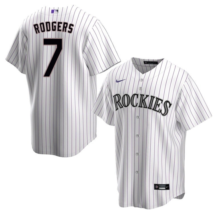 Nike Men #7 Brendan Rodgers Colorado Rockies Baseball Jerseys Sale-White